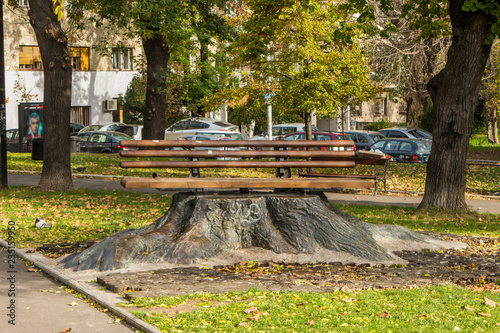 The original bench in the park in Belgrade. Serbia