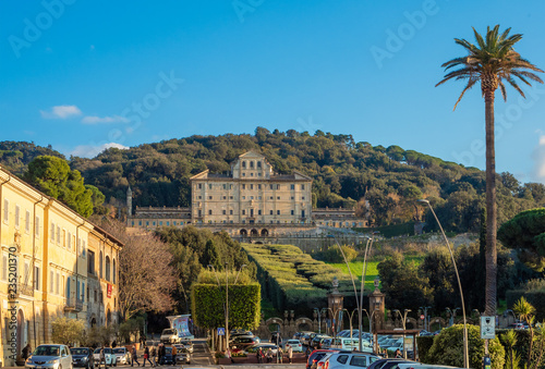 Frascati (Italy) - A little city of Castelli Romani in metropolitan area of Rome, famous for the many Villa of pontifical nobility. Here a view of historic center. 