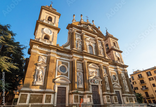 Frascati (Italy) - A little city of Castelli Romani in metropolitan area of Rome, famous for the many Villa of pontifical nobility. Here a view of historic center. 