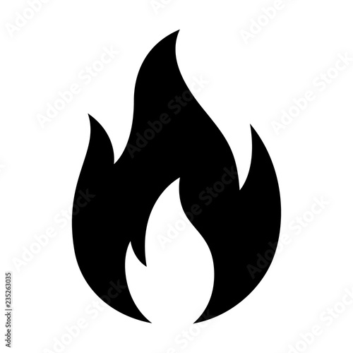 Hot fire / flame heat or spicy food symbol flat vector icon for apps and websites