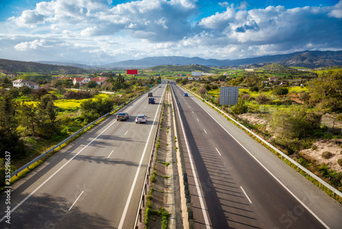 View of A1 motorway, locally referred to as the Nicosia-Limassol highway. Cyprus