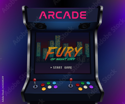 Retro arcade machine. Vector illustration