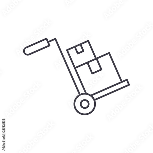 Bulky delivery line icon concept. Bulky delivery vector linear illustration, sign, symbol