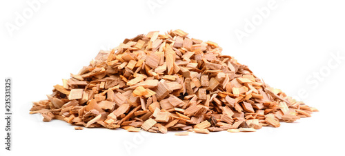 Wood chips isolated on white