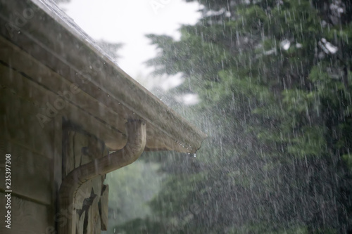 heavy rain pouring down from passing storm