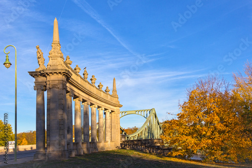 View to the famous Glienicke Bridge, Potsdam, in autumn