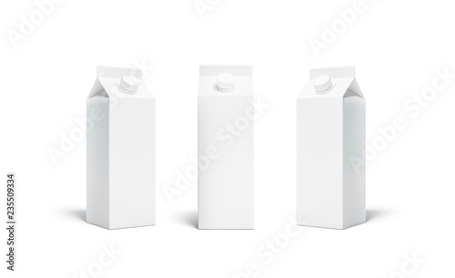 Blank white rex juice or milk pack lid mockup set