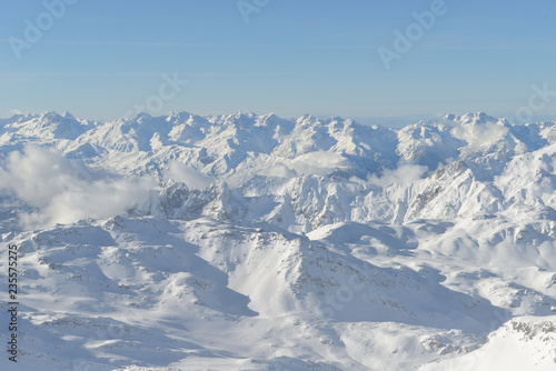 panoramic view of winter mountains