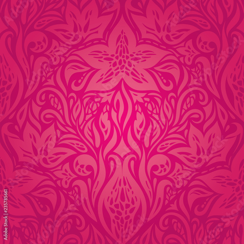 Christmas Retro floral red vector pattern wallpaper design template