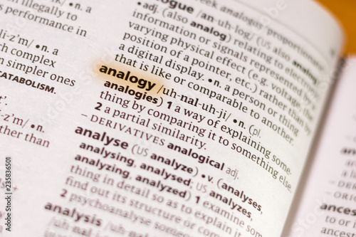 The word or phrase Analogy in a dictionary.