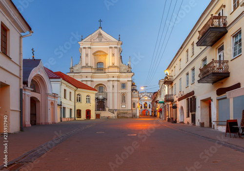 Vilnius. Old city gate at dawn.