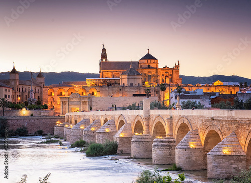 Roman Bridge and Guadalquivir river, Great Mosque, Cordoba, Spain