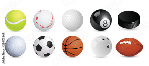 A set of sports balls. Vector illustration.