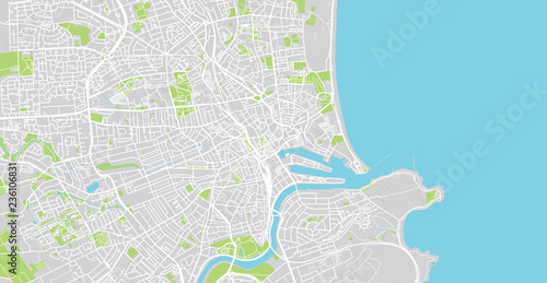Urban vector city map of Aberdeen, Scotland