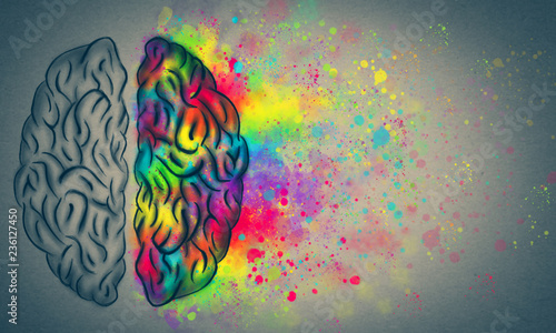 The Creative Brain, left and right human brain concept