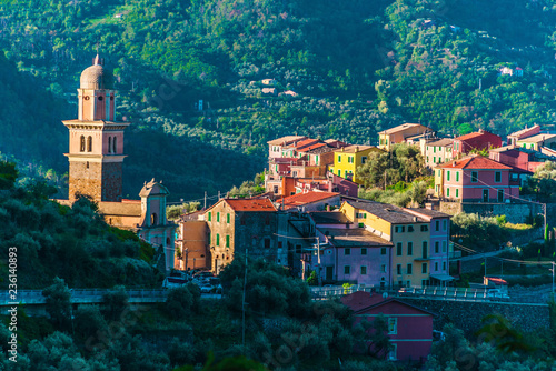 View of Montale in the Province of La Spezia, Liguria, Italy