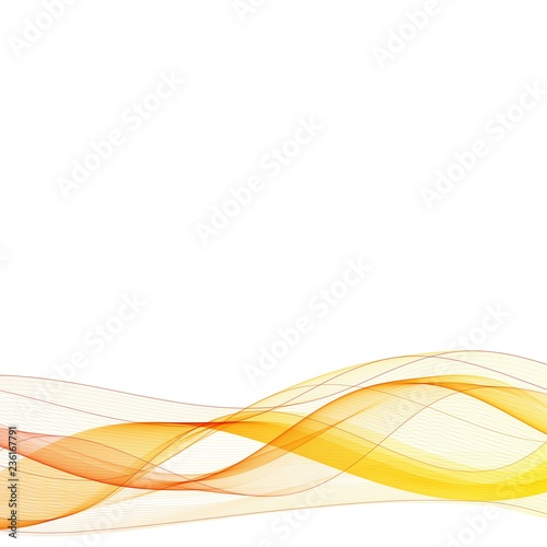 Abstract orange color wave design element. Abstract smooth color wavy vector. eps 10