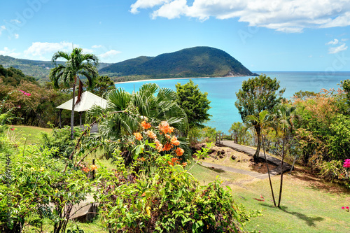 Guadeloupe Deshaies sur la plage de la Grande Anse.