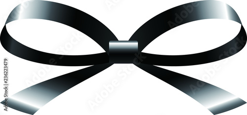 Black ribbon shaped like a butterfly