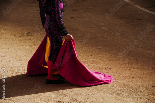 Bullfighter holding up the cape
