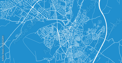 Urban vector city map of Lancaster, England