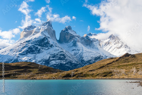 Cuernos del Paine mountains in Torres del Paine National Park in Chile