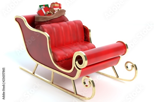 3d illustration of a Santa Sleigh