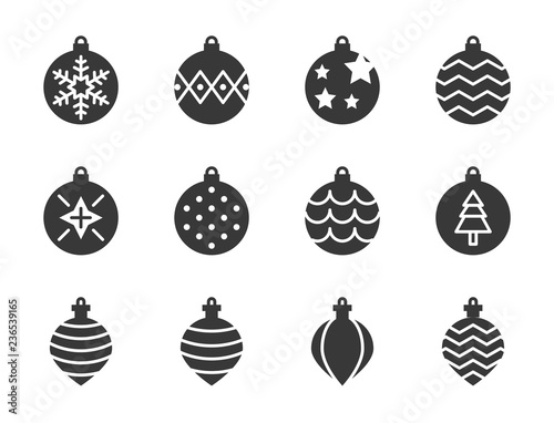 christmas ball, bauble icon set, suitable for use as material