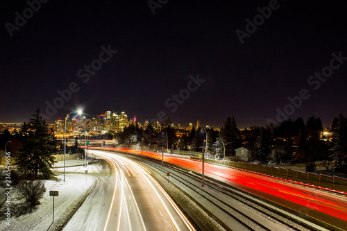 calgary traffic night