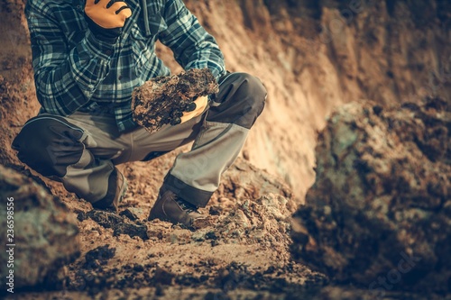 Geologist Checking the Soil