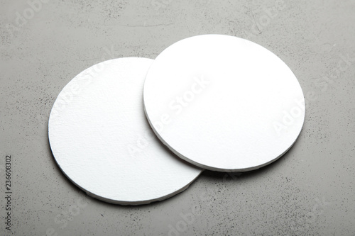 Glass coaster for restaurant. Empty space for text or logo.