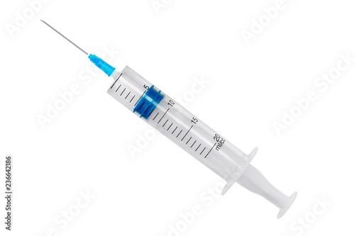 Empty syringe isolated on white.