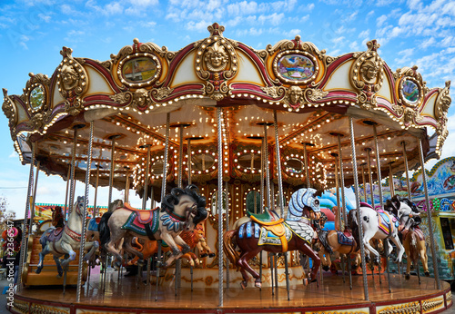 carousel details in amusement park