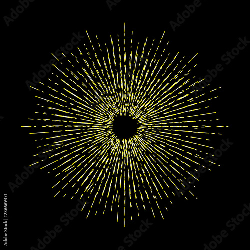 Golden halo star, angel and saints ring in star shape design element. Sign of saints represented as nimbus, aureole or glory and gloriole. Tattoo reference. Vector.