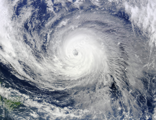 Satellite view of super typhoon. Elements of this image furnished by NASA.