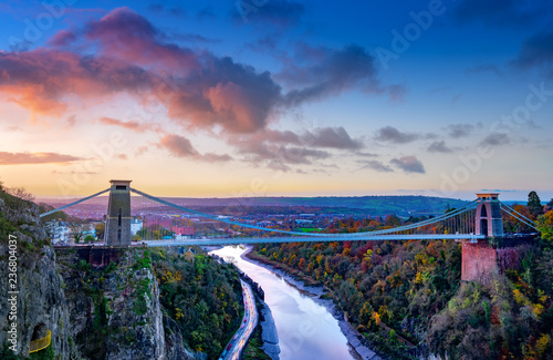 Clifton Suspension Bridge in early morning light, Bristol, Avon, England, UK