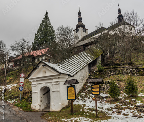 Spania Dolina village in dark winter morning