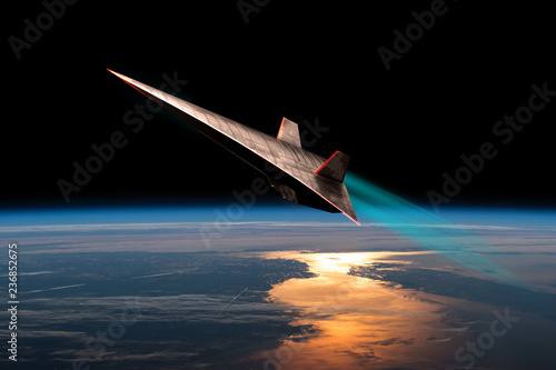 Unmanned Scramjet in high Earth flight No.2h - Elements of this image courtesy of NASA