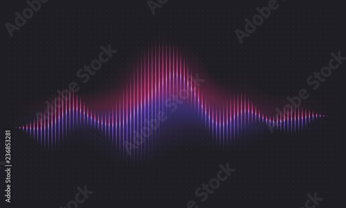 Abstract sound wave. Voice digital waveform, volume voice technology vibrant wave. Music sound energy vector background. Equalizer volume, waveform electronic light illustration