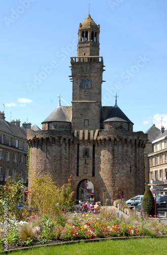 Ville de Vire, la Porte Horloge, département de la Manche, France