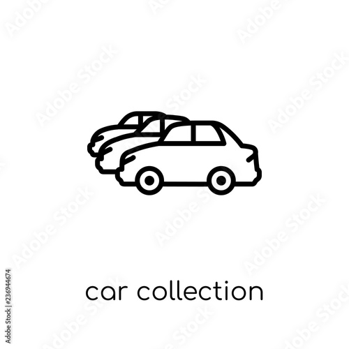 Car collection icon. Trendy modern flat linear vector Car collection icon on white background from thin line Luxury collection