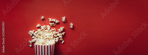 Striped box with popcorn