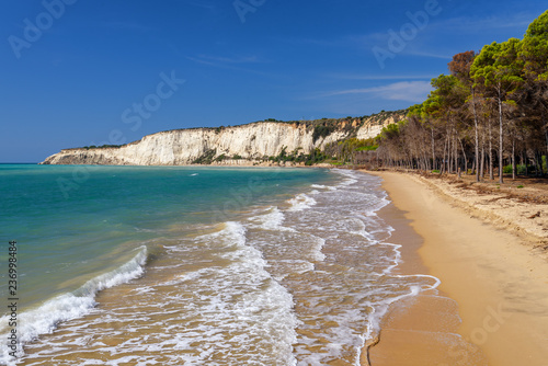 Wild beach, Eraclea Minoa, overlooking white rock