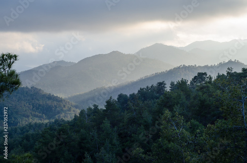 Troodos Mountains with dramatic Lighting, Cyprus