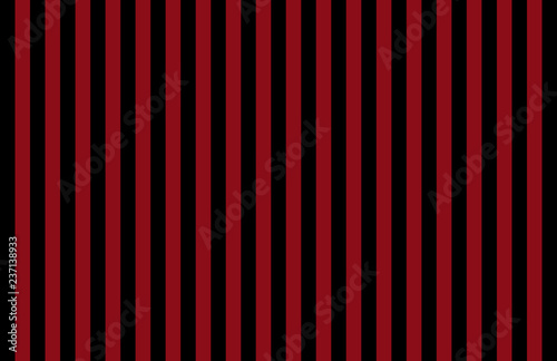 Pattern of vertical, same size black and red stripes with copy space. Seamless design of symmetrical lines forming pleasing, optical pattern, ideas for background, hotel wallpaper or boudoir backdrop