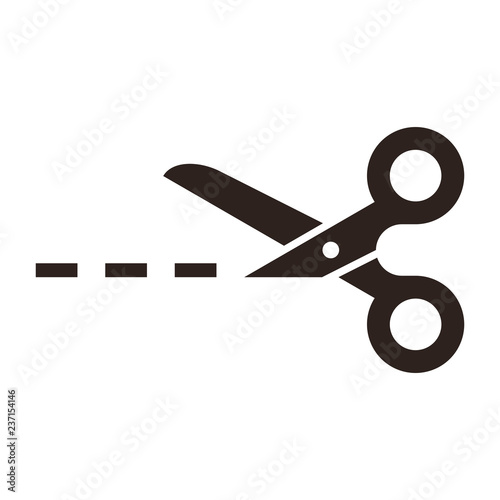 Vector scissors with cut lines