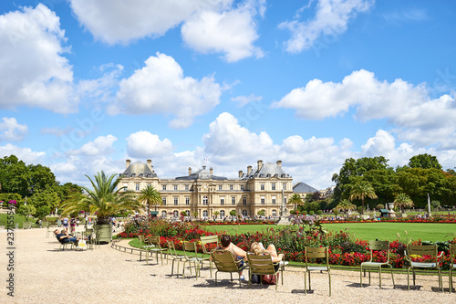 A sunny day in the Paris Luxembourg Garden - Jardin de Luxembourg