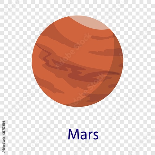 Mars planet icon. Flat illustration of mars planet vector icon 