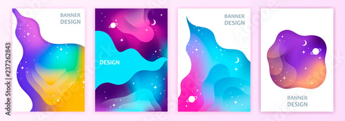 space. abstract gradient banner vector set. EPS 10. cosmic colorful background. Gradient mesh