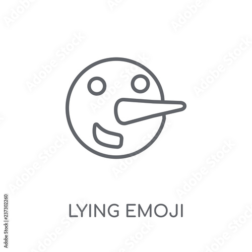 Lying emoji linear icon. Modern outline Lying emoji logo concept on white background from Emoji collection